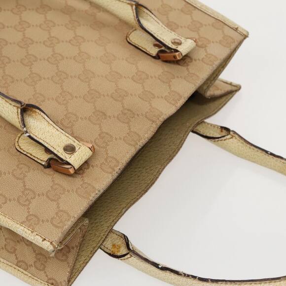 GUCCI GG Canvas Tote Bag Beige Gold - Picture 6 of 16